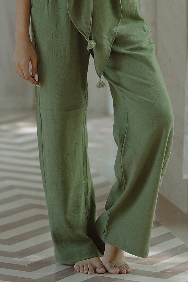 Green Jute Embroidered Co-Ord Set by Label Sugar at Pernia's Pop Up Shop