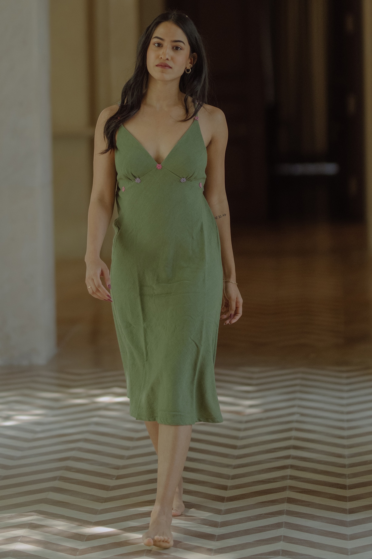 Green Jute Dress by Label Sugar at Pernia's Pop Up Shop 2026