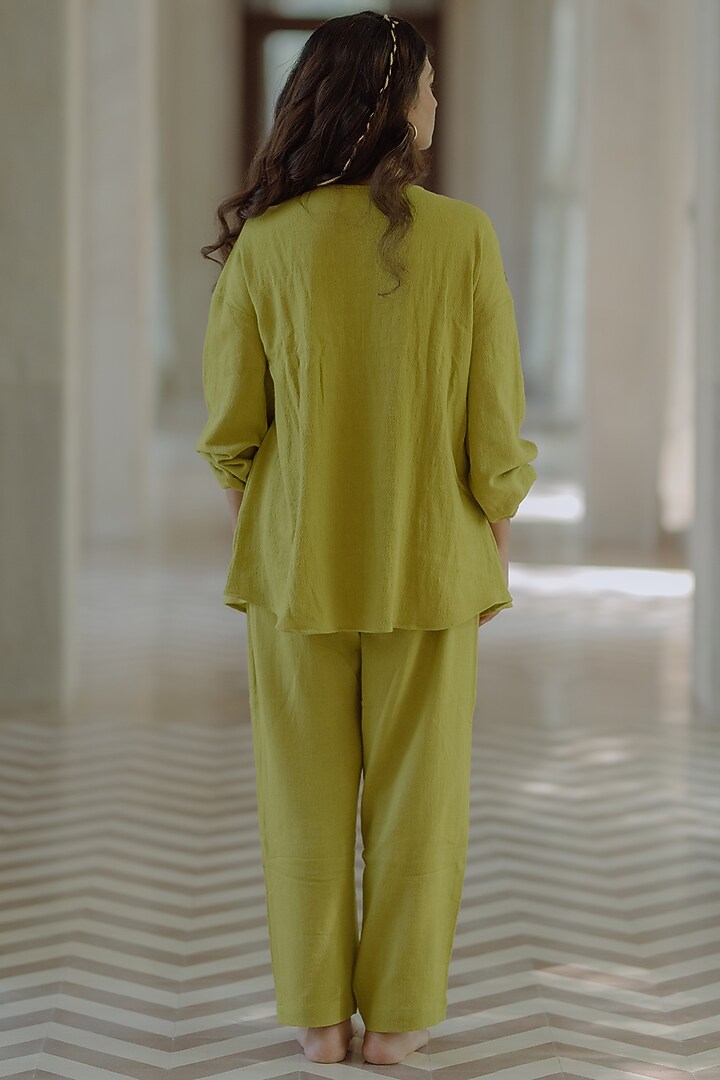 Green Jute Co-Ord Set by Label Sugar at Pernia's Pop Up Shop