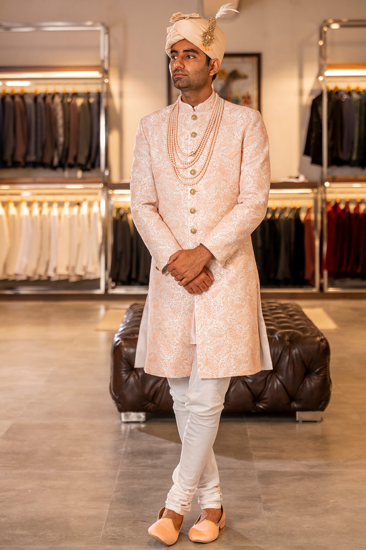 Champagne Celeste Burst Sherwani with Pants available only at Shivan and  Narresh – SHIVAN & NARRESH