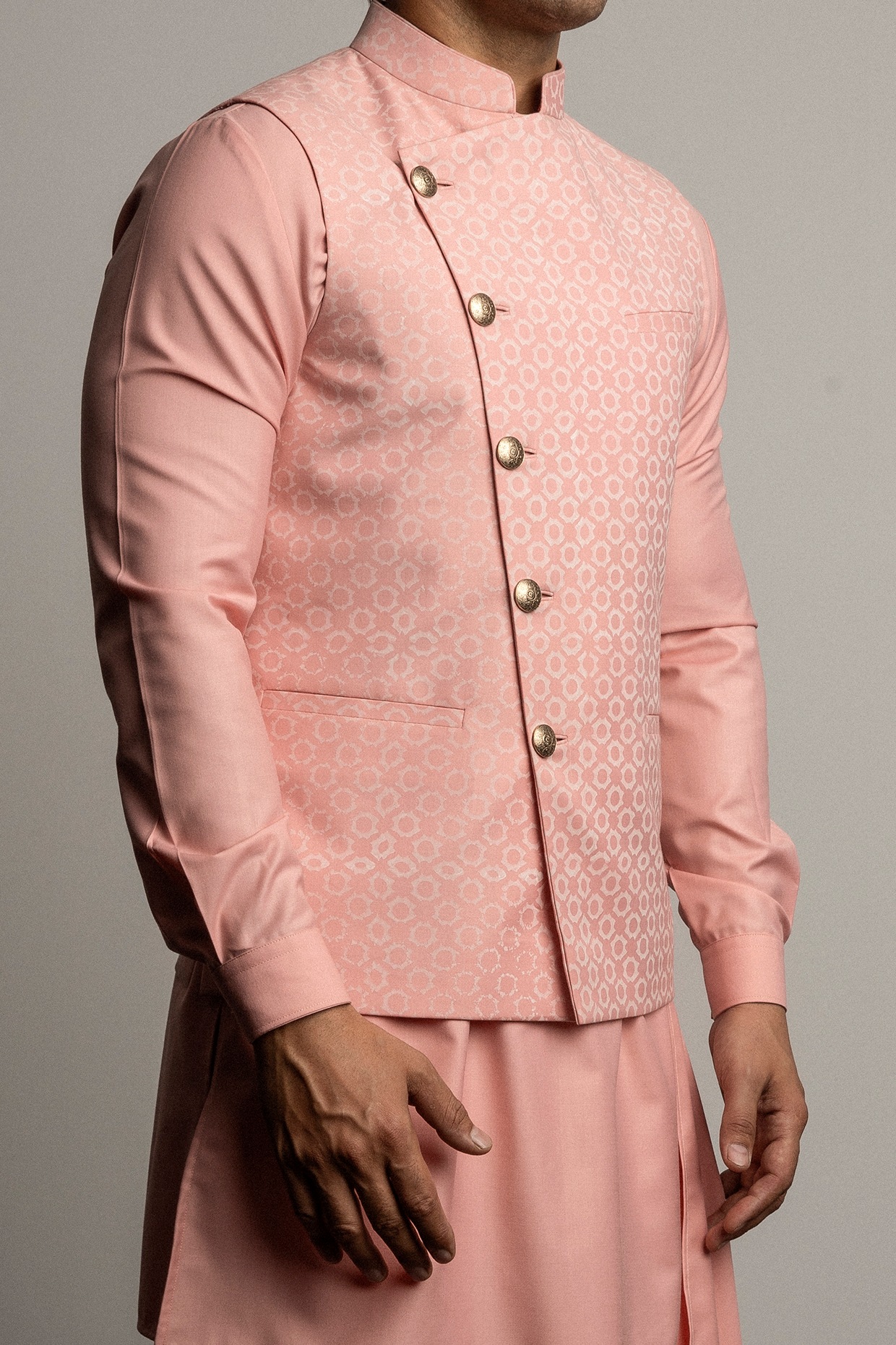 A symphony of style and tradition. This Pink Handloom Cotton Kurta Set with  Bundi Jacket redefines grace with every stitch. Crafted for t... | Instagram
