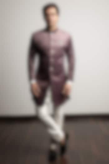 Lilac Embroidered Indo-Western Set by Line by Shamim Khan at Pernia's Pop Up Shop