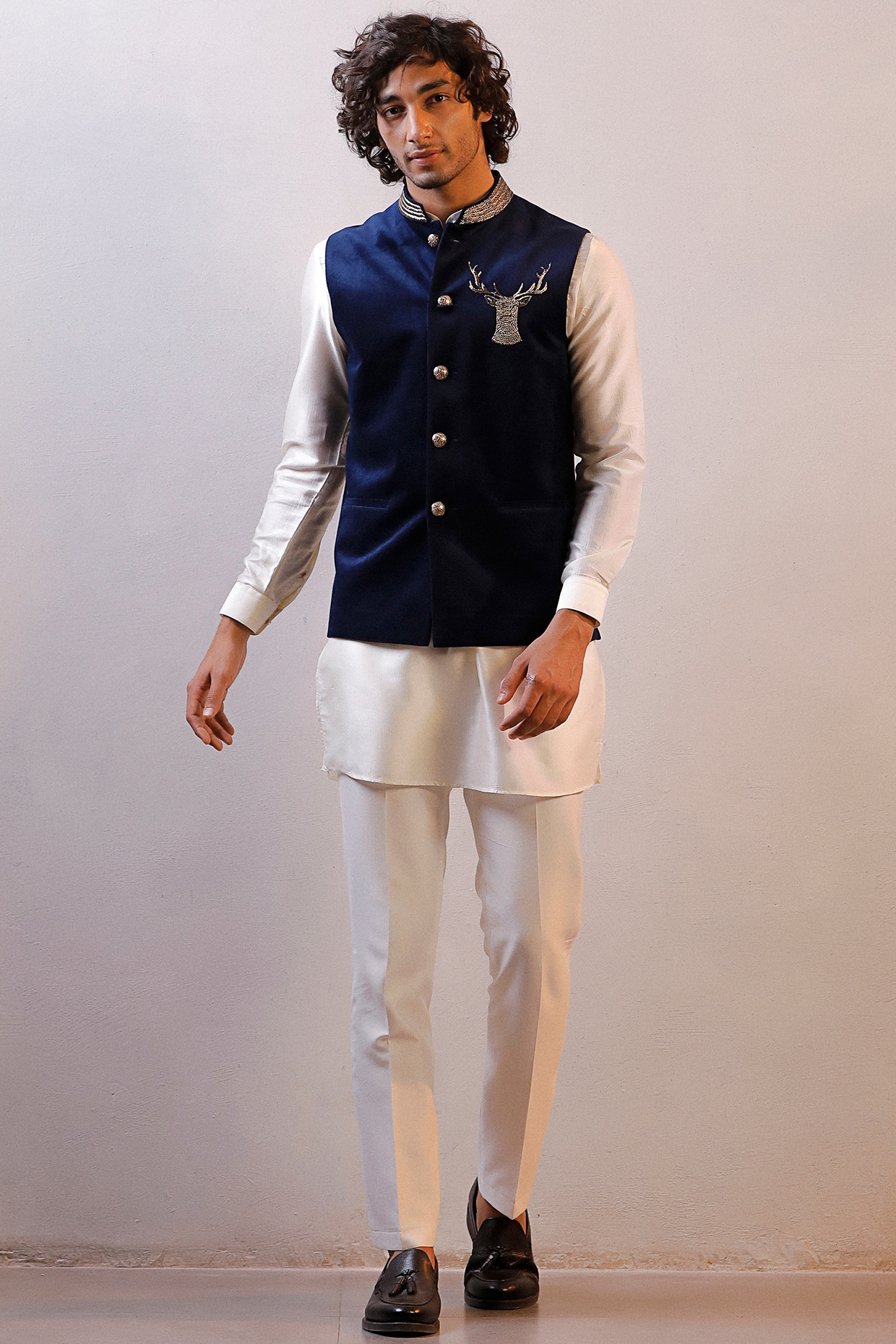 Grey Printed Nehru Jacket Set | Ethnic Wear for Men – Laromani