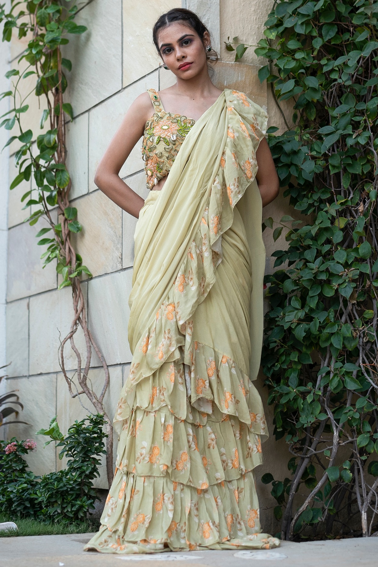 Lavanya The Label Green Organza Ready to Wear Saree - Absolutely Desi