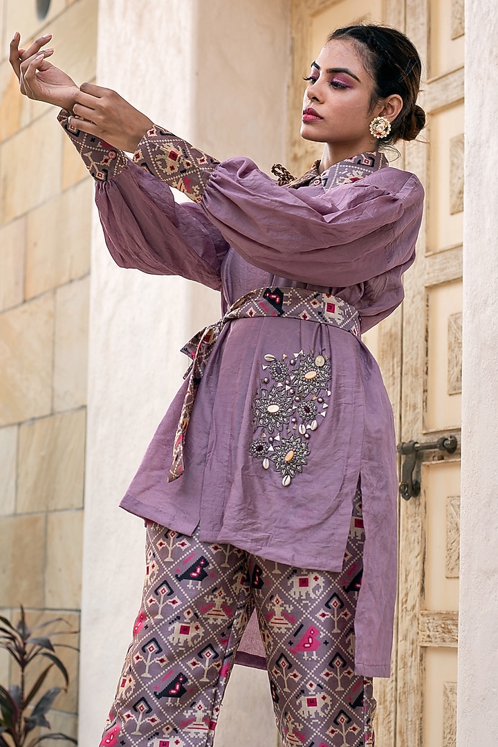 Lavender Printed Co-Ord Set by Label Tanya at Pernia's Pop Up Shop