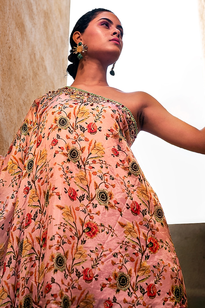Pink Printed Kurta Set by Label Tanya at Pernia's Pop Up Shop