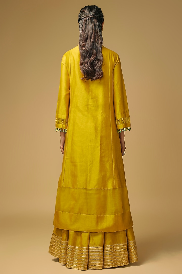 Yellow Silk Wedding Sharara Set by LOKA By Veerali Raveshia at Pernia's Pop Up Shop