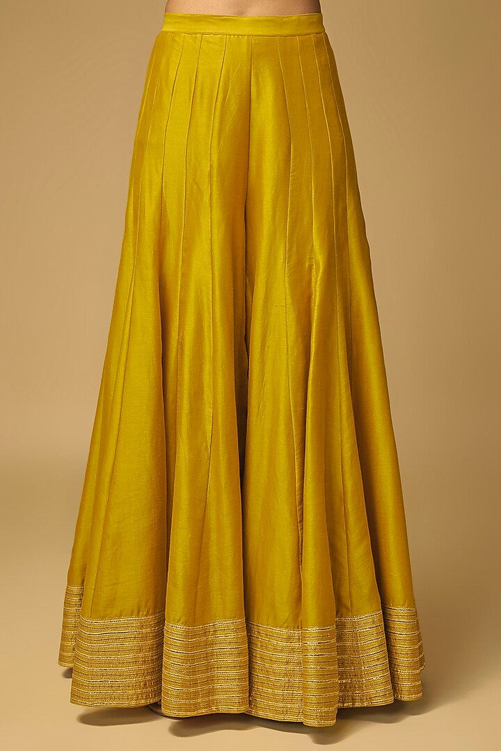 Yellow Silk Wedding Sharara Set by LOKA By Veerali Raveshia at Pernia's Pop Up Shop