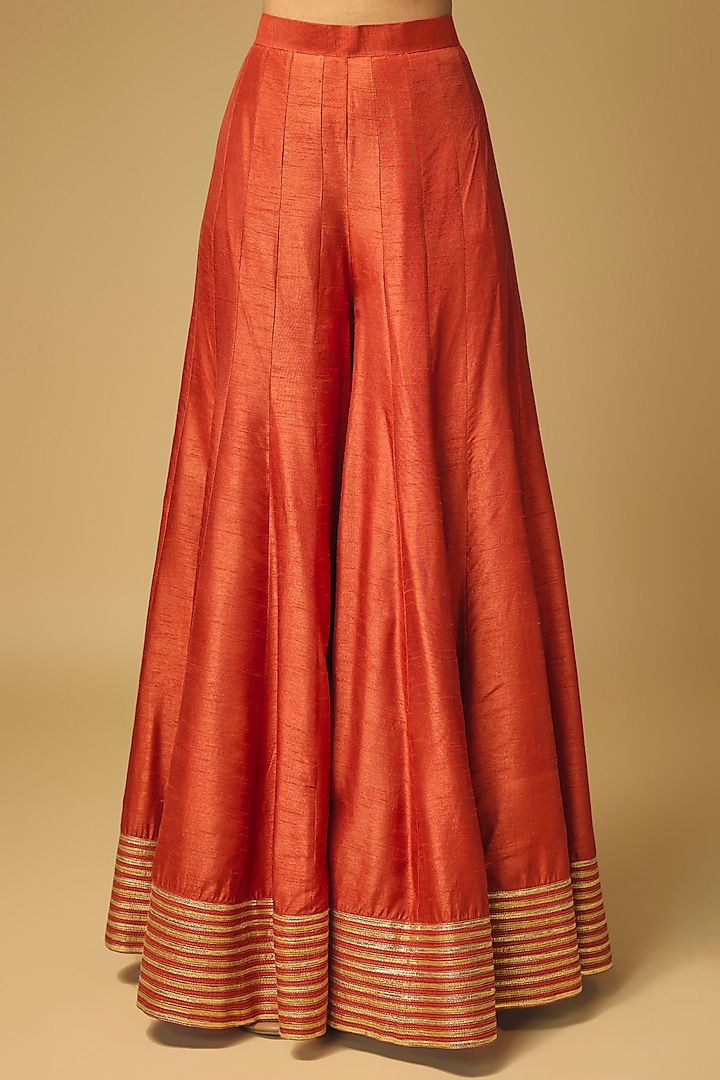 Orange Silk Wedding Sharara Set by LOKA By Veerali Raveshia at Pernia's Pop Up Shop