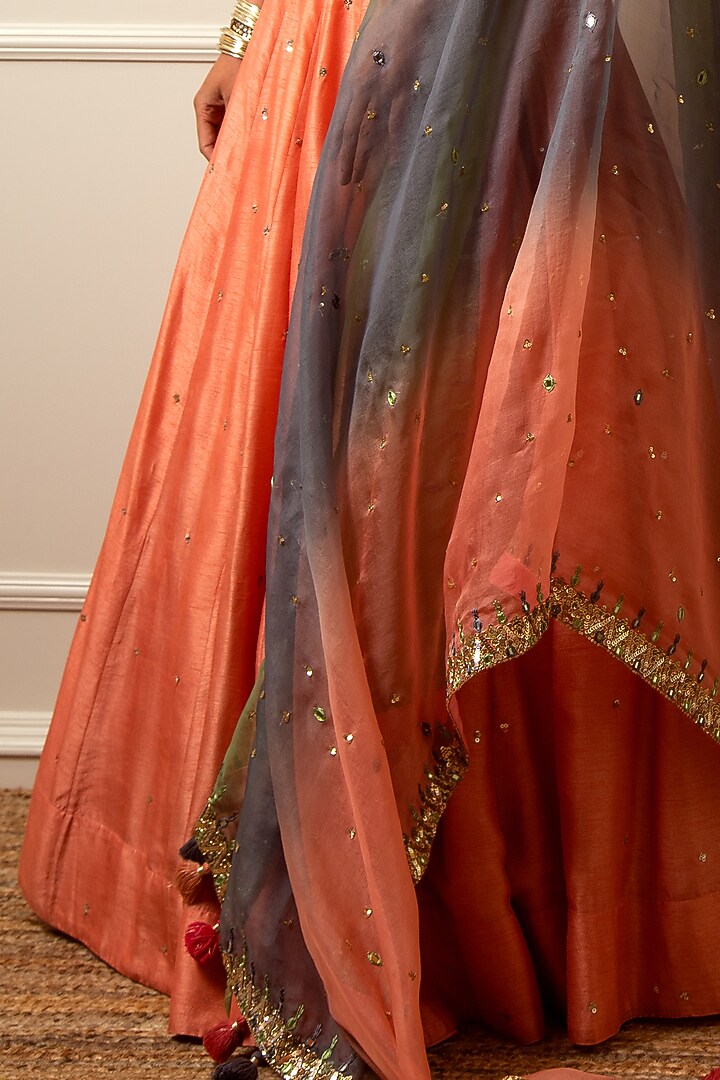 Blush Pink Hand Embroidered Wedding Lehenga Set by Loka By Veerali Raveshia at Pernia's Pop Up Shop