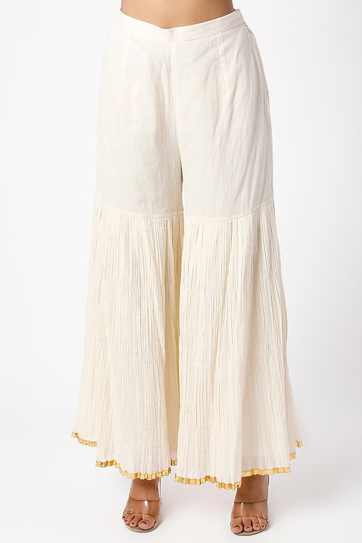 Blush Pink Hand Embroidered Kalidar Kurta Set by LOKA By Veerali Raveshia at Pernia's Pop Up Shop