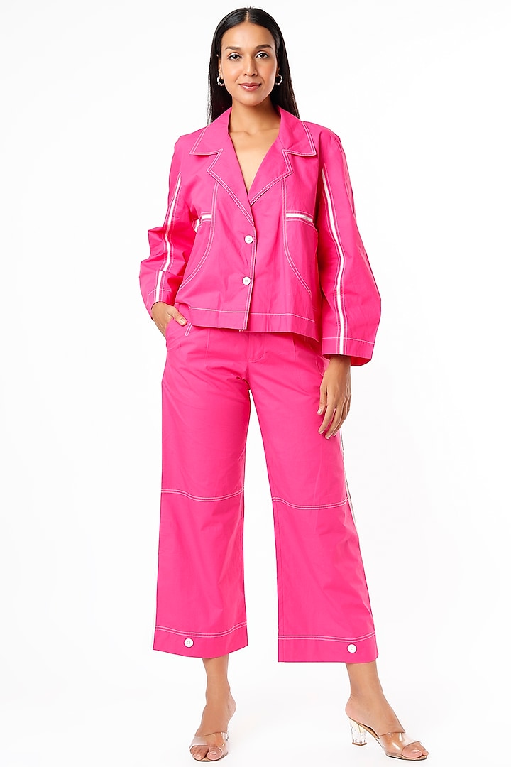 Dark Pink Tapered Trousers by Lovebirds