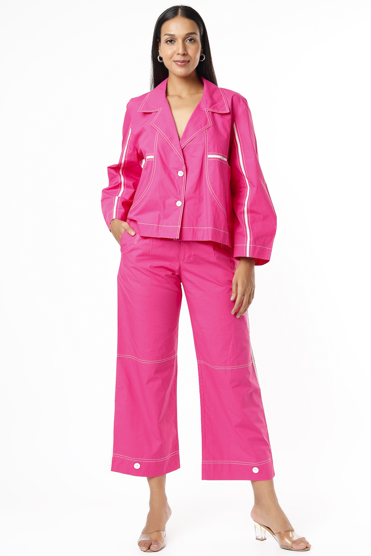 Dark Pink Tapered Trousers by Lovebirds at Pernia's Pop Up Shop