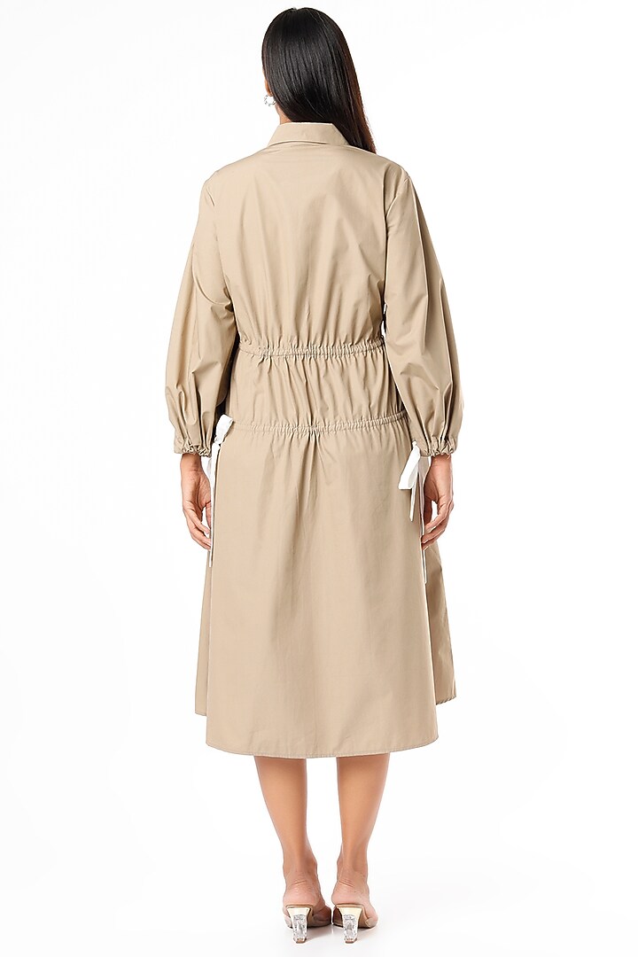 Beige Cotton Vacation Dress by Lovebirds at Pernia's Pop Up Shop