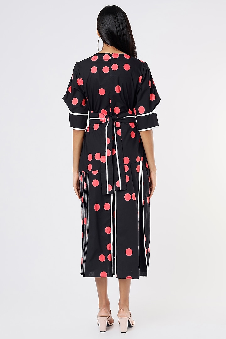 Black Cotton Printed Vacation Dress by Lovebirds at Pernia's Pop Up Shop