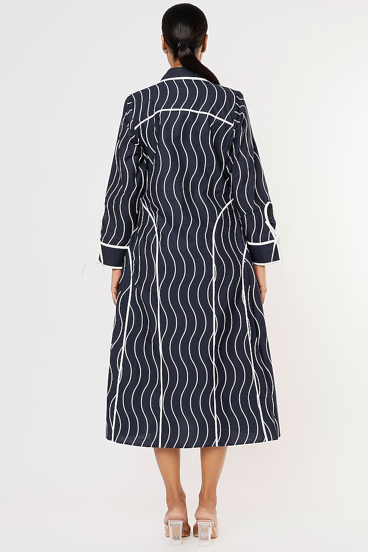 Navy Blue Poplin Vacation Dress by Lovebirds at Pernia's Pop Up Shop