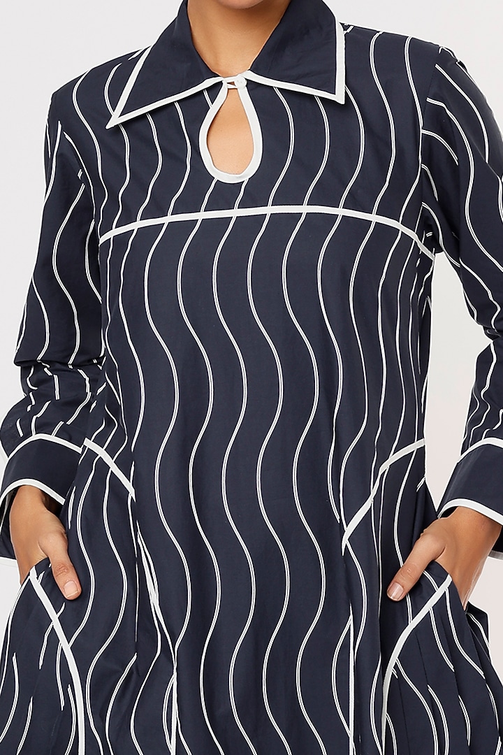 Navy Blue Poplin Vacation Dress by Lovebirds at Pernia's Pop Up Shop