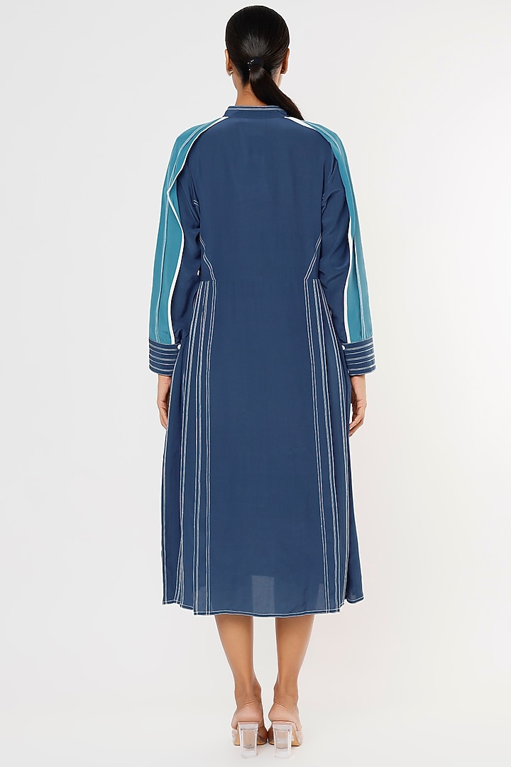 Blue Overlap Raglan Sleeves Vacation Dress by Lovebirds at Pernia's Pop Up Shop