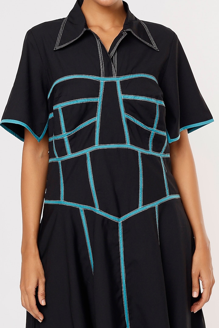 Black Suiting Vacation Shirt Dress by Lovebirds at Pernia's Pop Up Shop