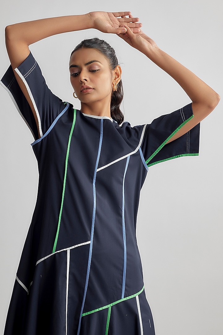 Navy Blue Terry Rayon Vacation Dress by Lovebirds at Pernia's Pop Up Shop