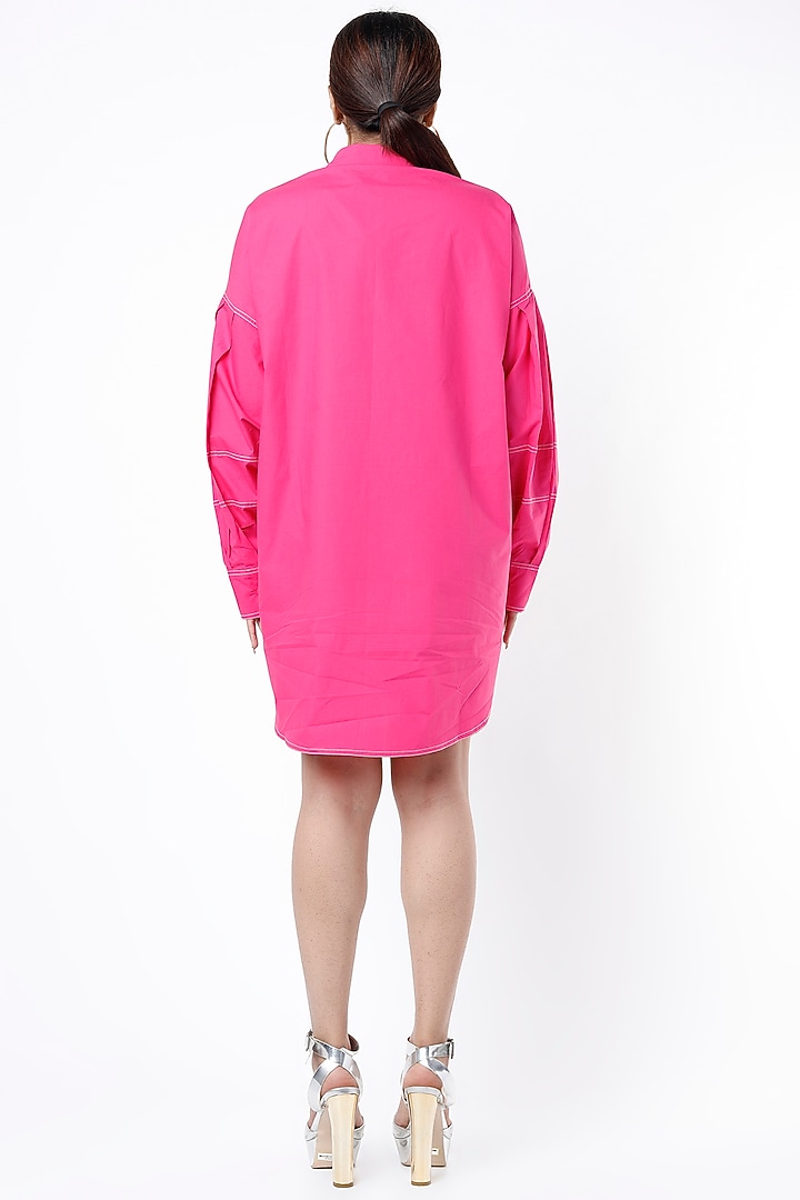 Fuchsia Oversized Cotton Shirt by Lovebirds at Pernia's Pop Up Shop