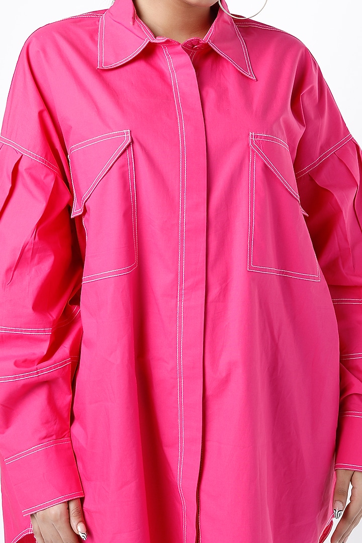 Fuchsia Oversized Cotton Shirt by Lovebirds at Pernia's Pop Up Shop