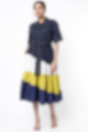 Midnight Blue Color-Blocked Vacation Dress by Lovebirds at Pernia's Pop Up Shop