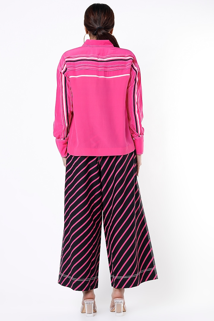 Fuchsia Silk Crepe Shirt by Lovebirds at Pernia's Pop Up Shop