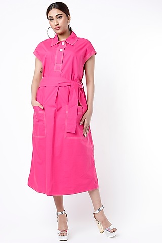 Fuchsia Poplin Dress by Lovebirds