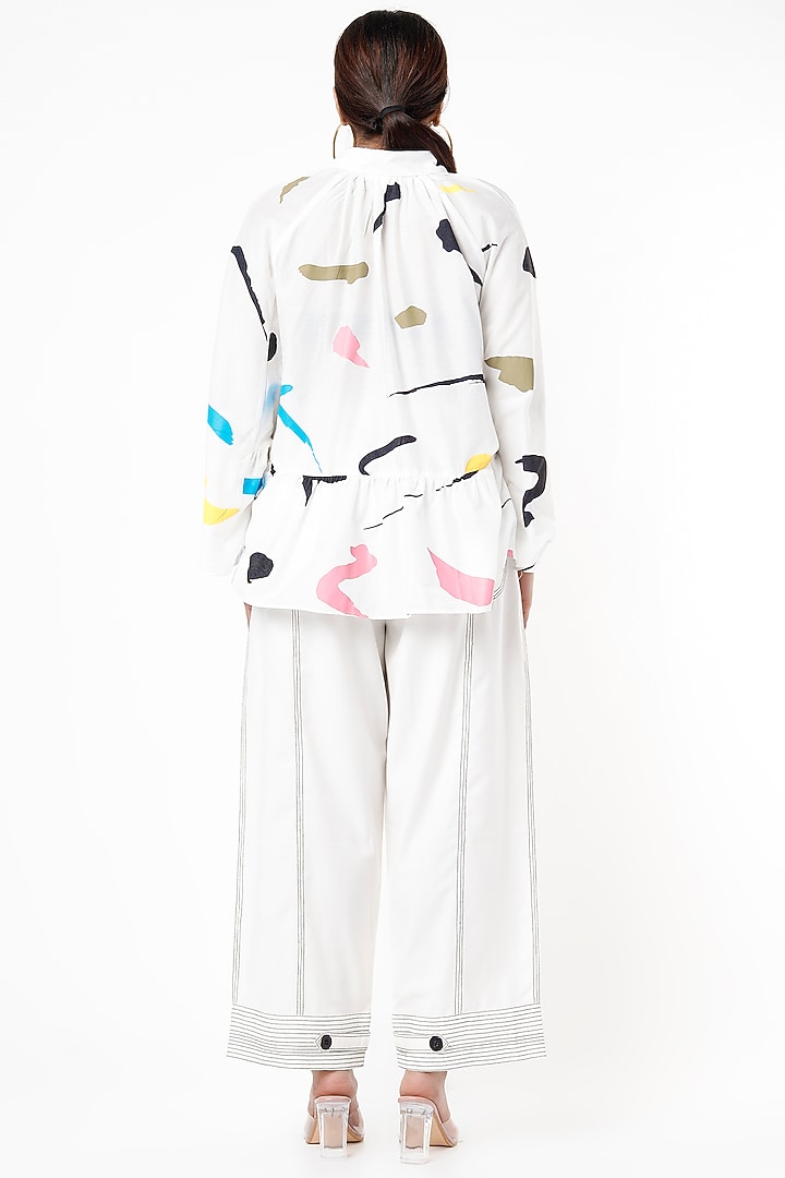 White Printed Shirt by Lovebirds at Pernia's Pop Up Shop