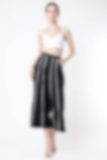 Black Terry Rayon Straight Trousers by Lovebirds at Pernia's Pop Up Shop