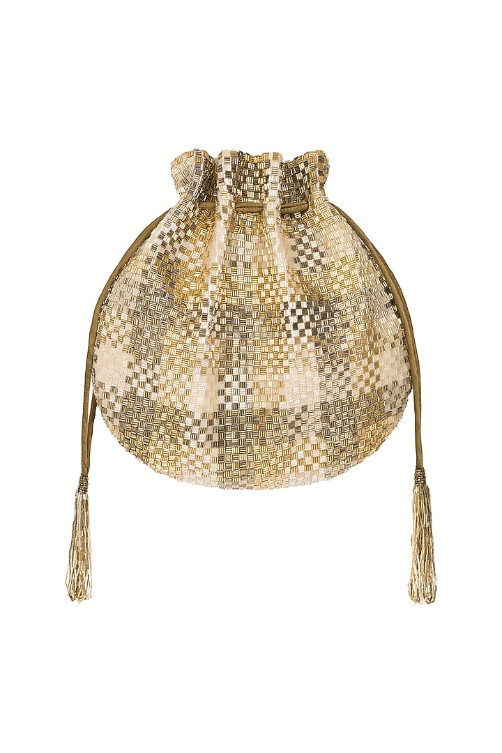 Gold Embroidered Potli by Lovetobag at Pernia's Pop Up Shop
