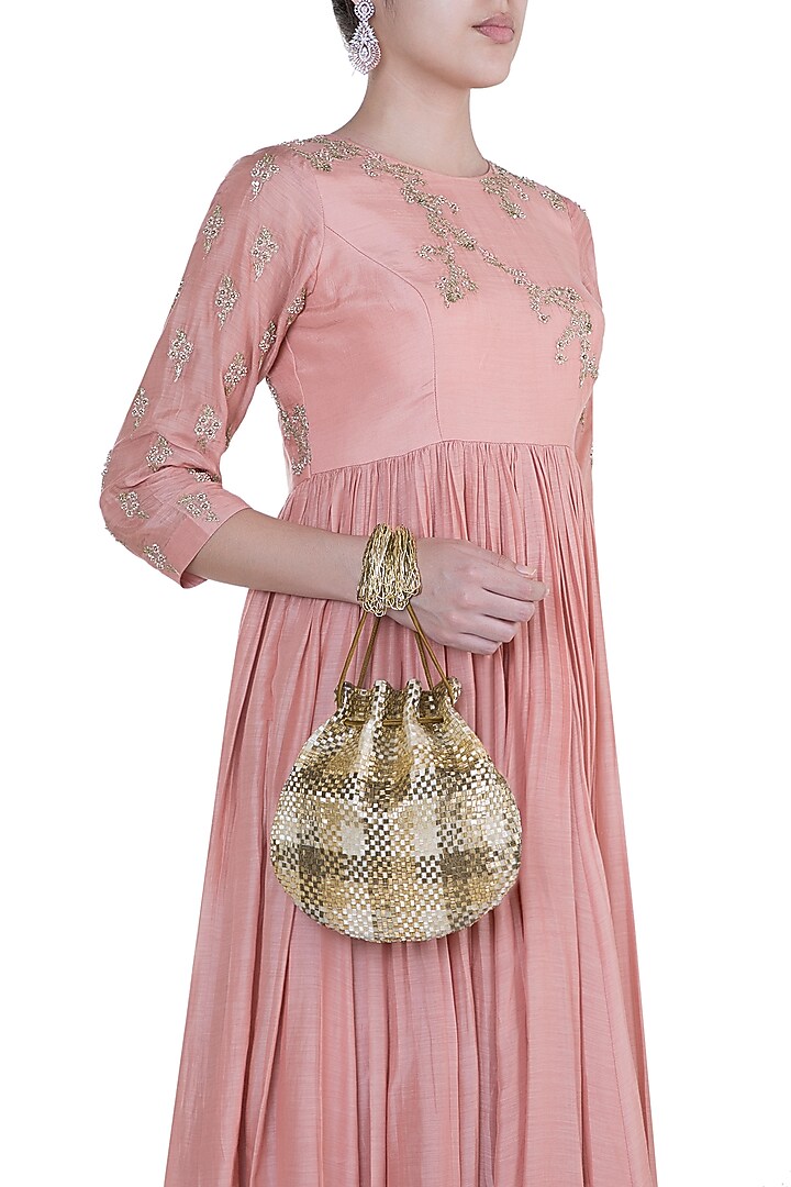Gold Embroidered Potli by Lovetobag at Pernia's Pop Up Shop
