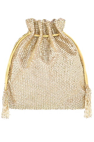 Golden Embroidered Ombre Potli by Lovetobag