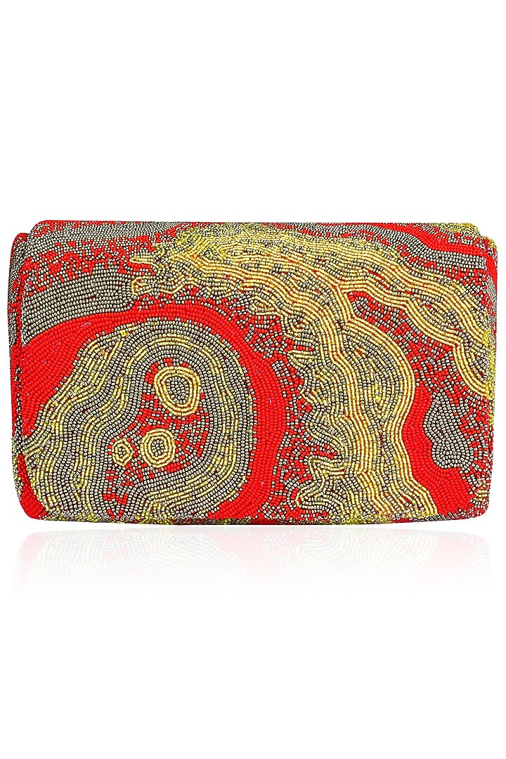 LovetoBag presents Red Gemstone SQB clutch available only at Pernia's Pop Up Shop.