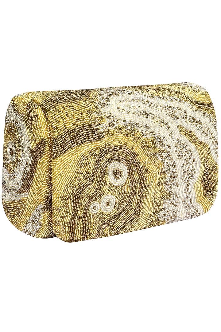 LovetoBag presents Gold Gemstone SQB clutch available only at Pernia's Pop Up Shop.