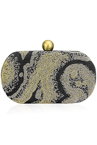 Black Gemstone Oval Clutch by Lovetobag