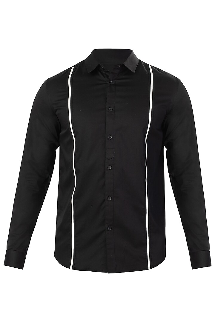 Black Striped Shirt by Lacquer Embassy