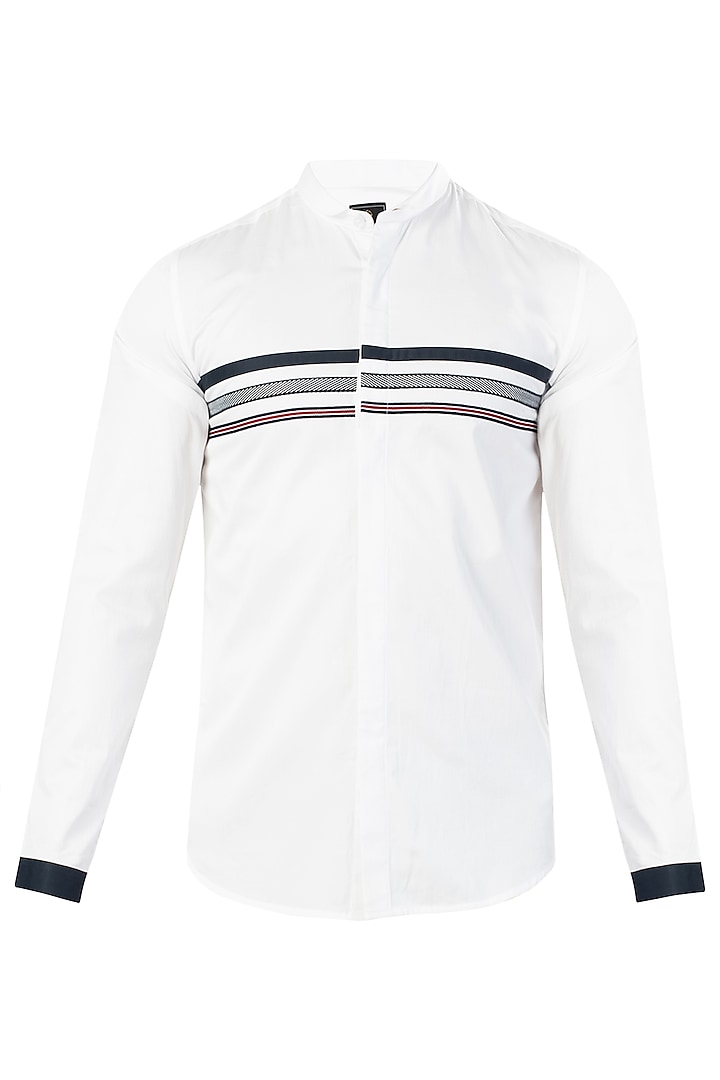 White Three Striped Shirt by Lacquer Embassy