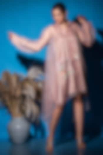 Nude Brown Knee-Length Summer Dress by Label Deepshika Agarwal at Pernia's Pop Up Shop