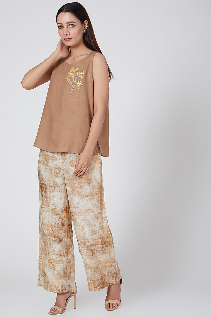 Hazel wallflower print pants by Linen Bloom at Pernia's Pop Up Shop