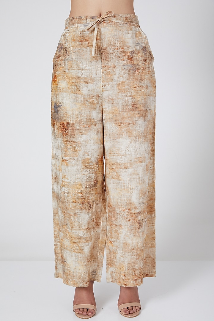 Hazel wallflower print pants by Linen Bloom