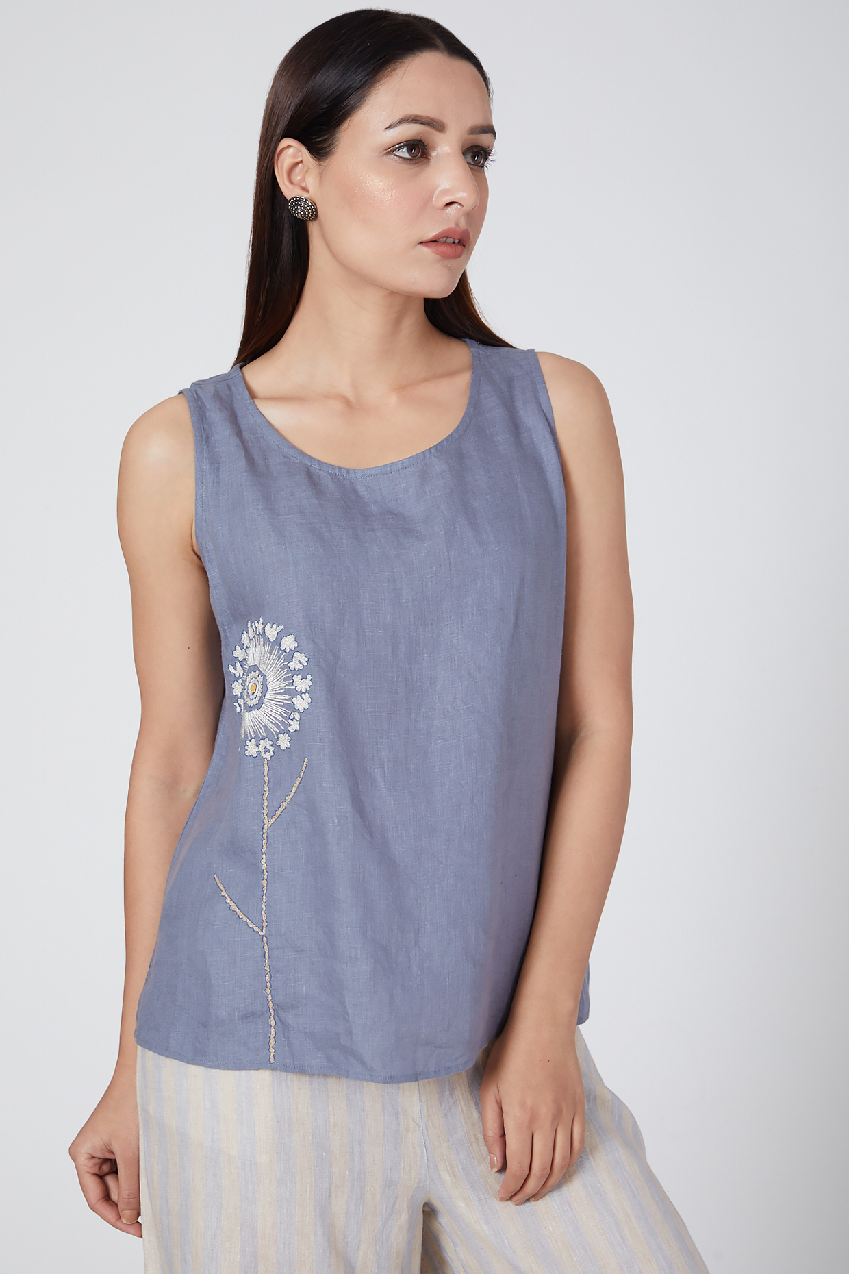 Blue top by Linen Bloom at Pernia's Pop Up Shop