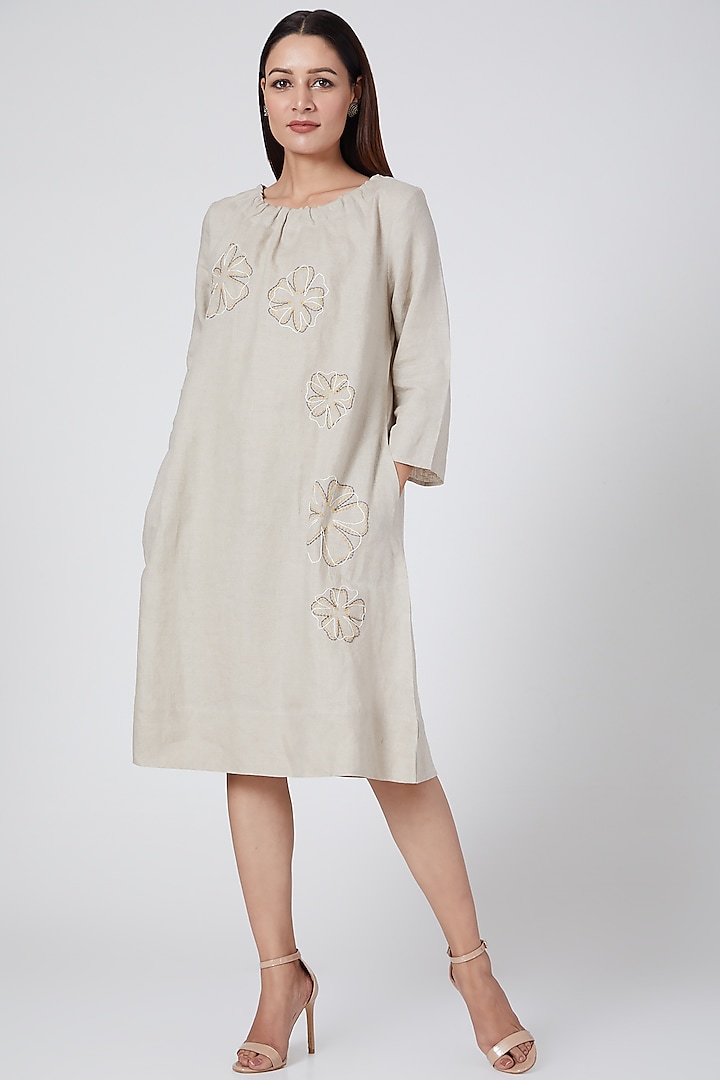 Beige dress by Linen Bloom