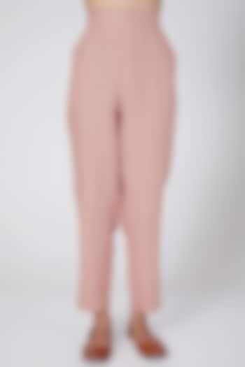 Pink Elasticated Pants by Linen Bloom