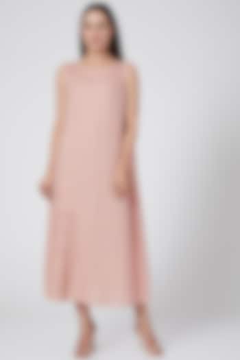 Pink Embroidered Dress by Linen Bloom