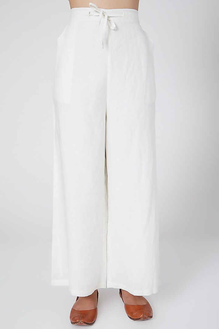 Ivory Elasticated Pants by Linen Bloom