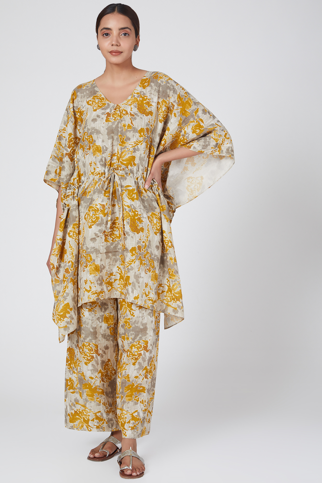 Hazel Printed Kaftan Dress by Linen Bloom at Pernia's Pop Up Shop