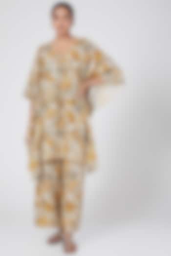 Hazel Printed Kaftan Dress by Linen Bloom