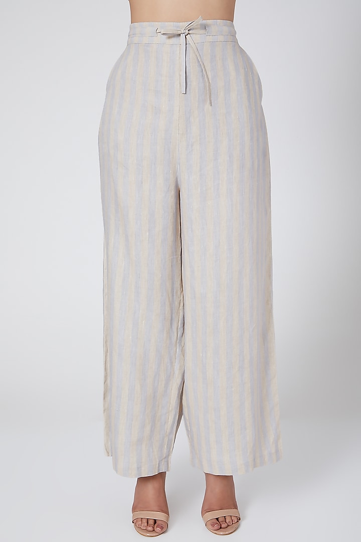 Blue Striped Pants by Linen Bloom